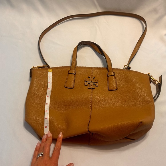 Tory Burch Tan Leather Satchel with Structured Design - Picture 3 of 7
